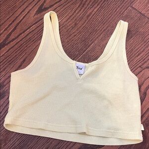TNA Yellow Ribbed Tank Top